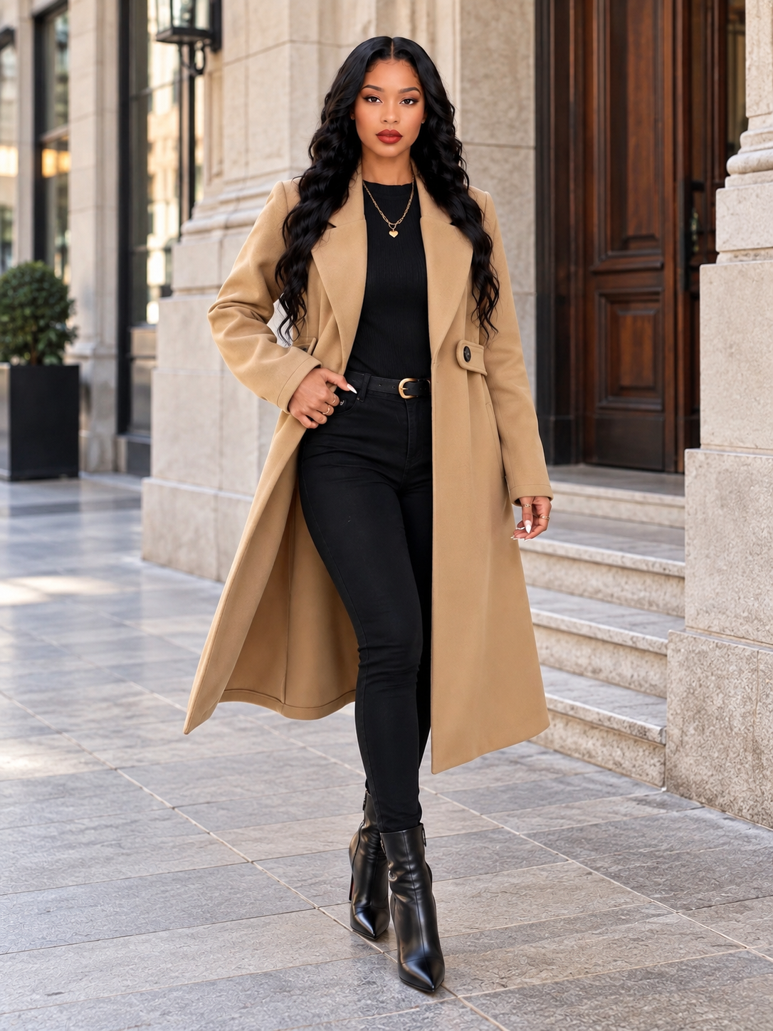 Single-Button Longline Coat