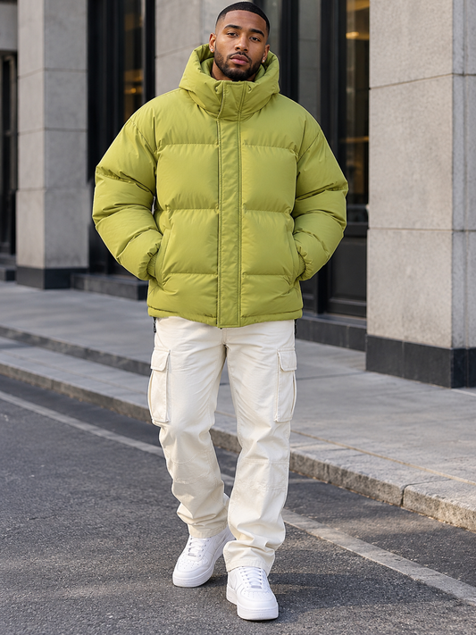 Men's Full Size Padded Stand Collar Winter Coat Plus Size