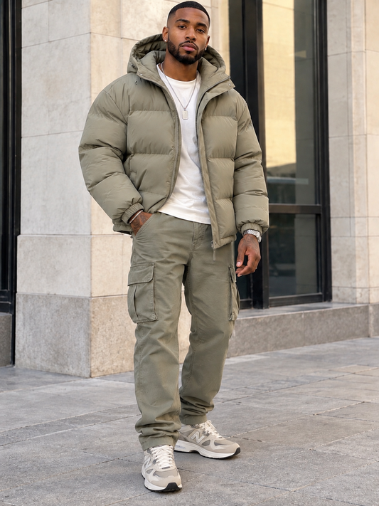 Men's Plus Size Hooded Padded Winter Coat