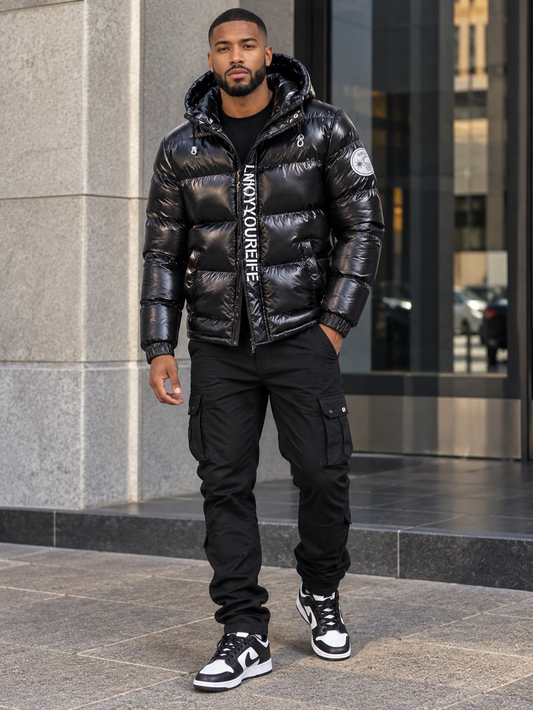 Men's Plus Size Padded Hooded Winter Coat