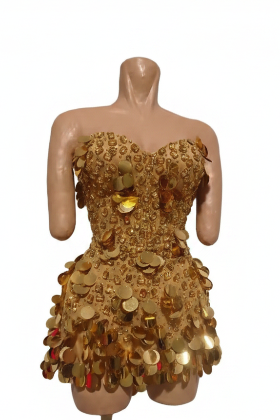 Gilded Luxe Sequin Mini Dress