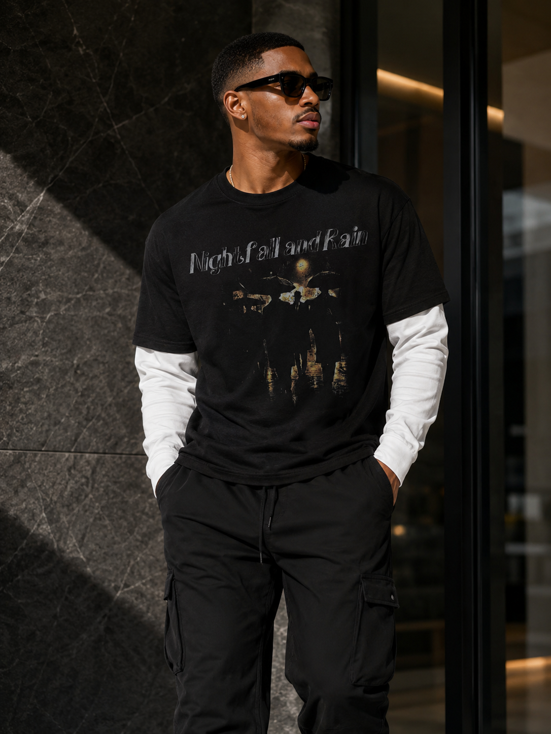Men's Vintage Washed Graphic Round Neck T-Shirt