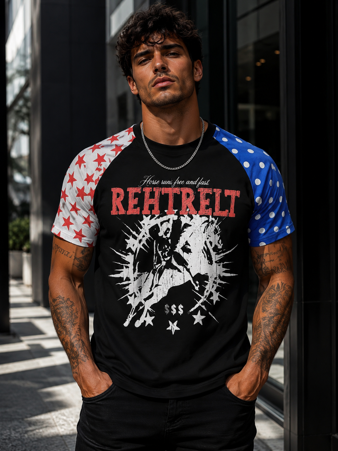 Men's Graphic Print Raglan Sleeve T-Shirt