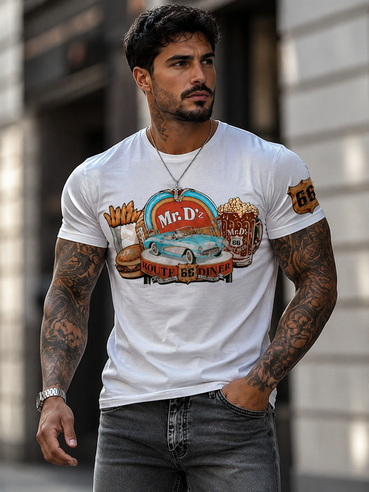 Men's Full Size Round Neck Graphic T-Shirt Plus Size