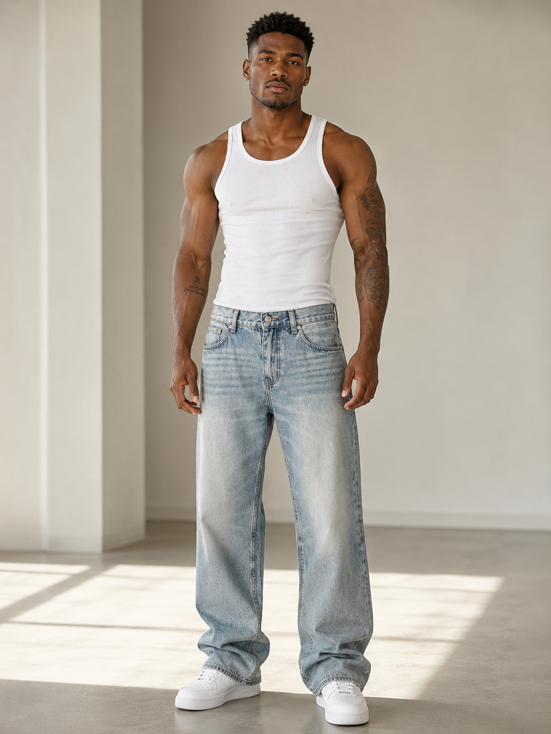 Men's Wash Loose Fit Jeans