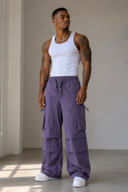 Men's Wide Leg Cargo Pants