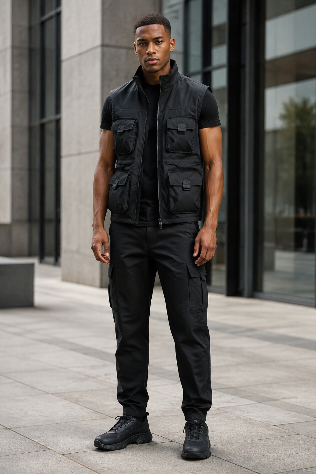 Men's Plus Size Multi-Pocket Cargo Vest