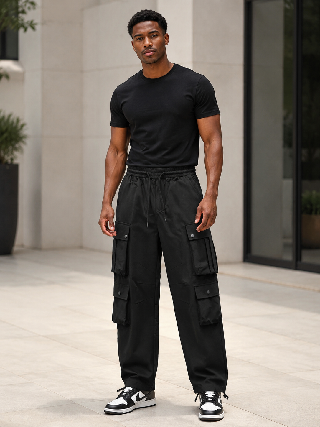 Men's Plus Size Loose Fit Multi-Pocket Cargo Pants