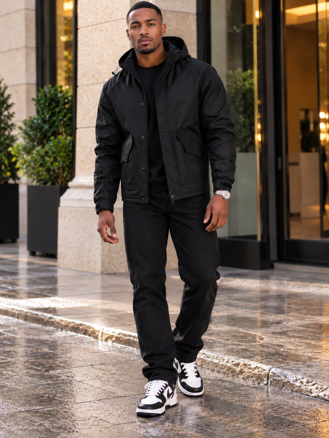 Men's Waterproof Windbreaker Hooded Tactical Jacket