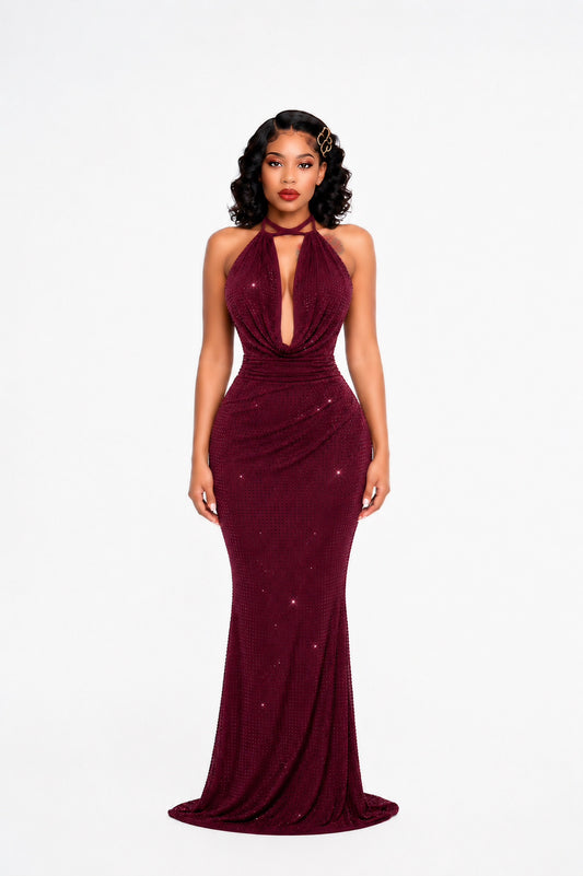 Midnight Ruby Glamour Gown