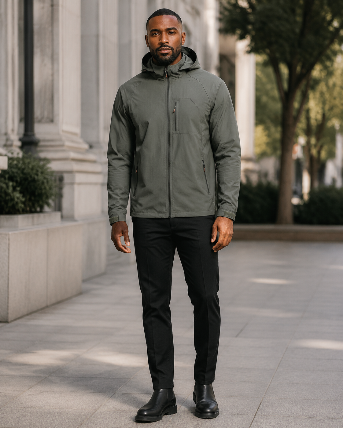 Men's Plus Size Tactical Hooded Softshell Jacket