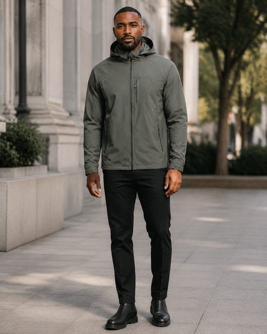 Men's Plus Size Tactical Hooded Softshell Jacket