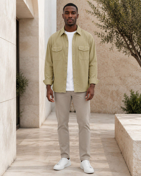 Men's Plus Size Button Up Long Sleeve Shirt