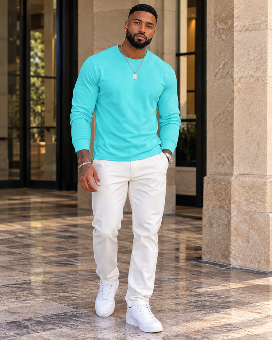 Men's Plus Size Round Neck Long Sleeve T-Shirt