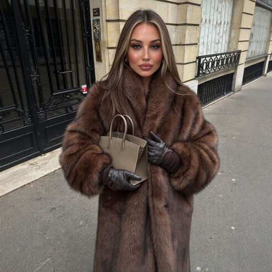 Faux Fur Coat Overcoat Plush Windbreaker Environmental