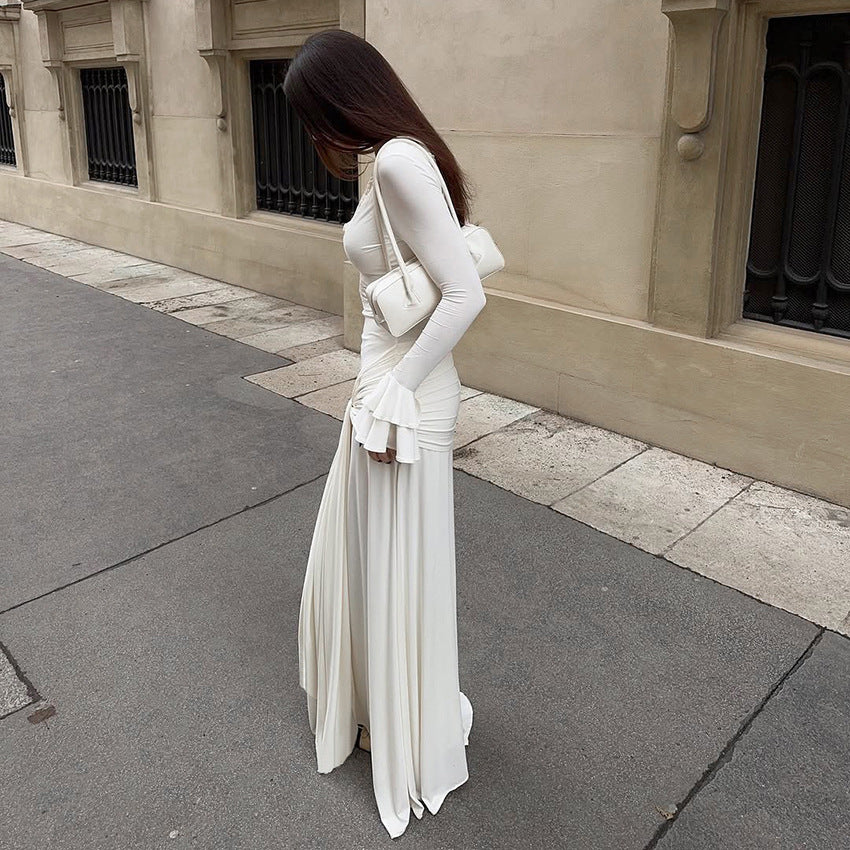 Lace Stitching Slim Fit Maxi Dress