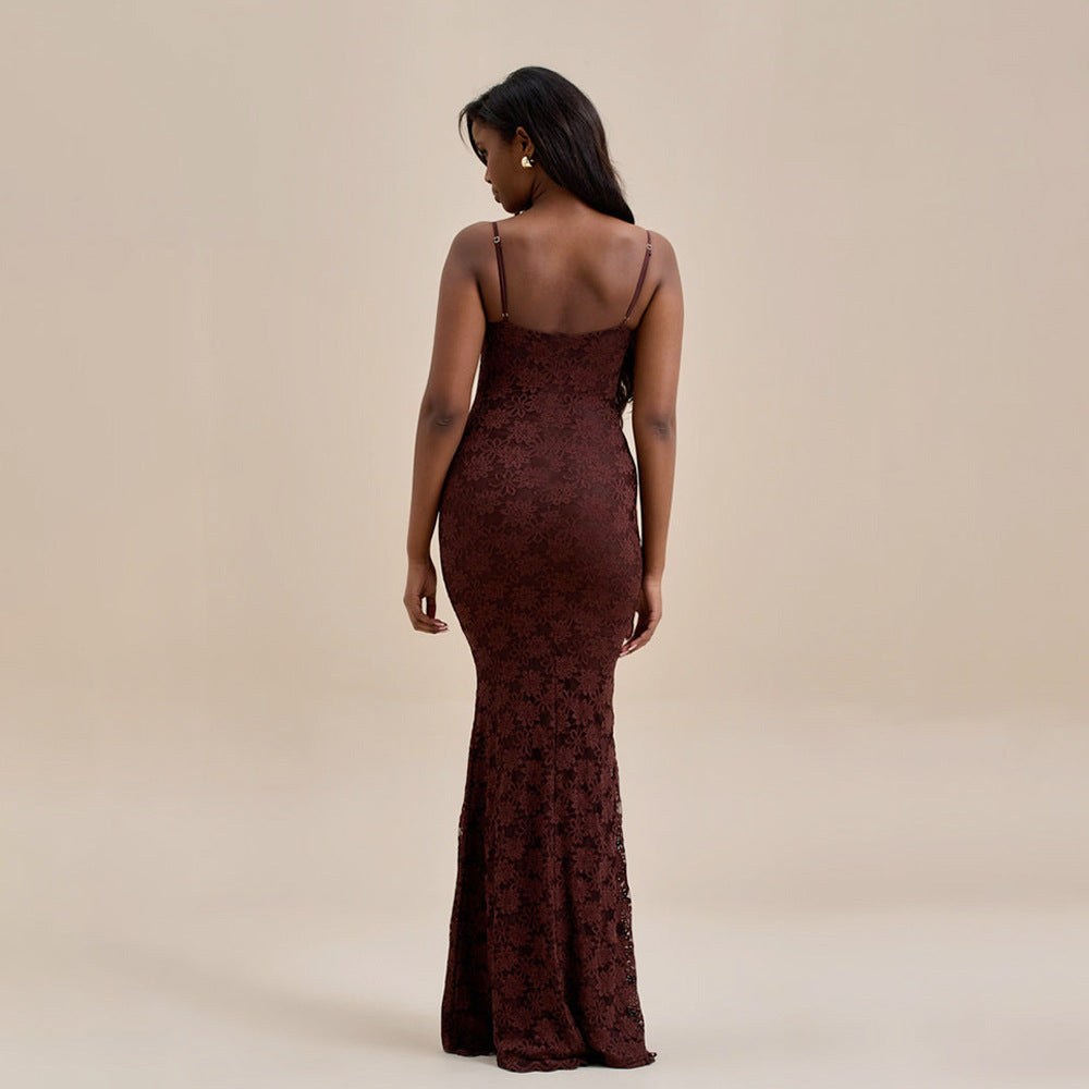 Backless Lace Sheath Dress