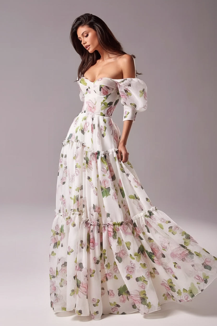off Shoulder Heart Shaped Tube Top Boning Corset Waist Slimming Dress