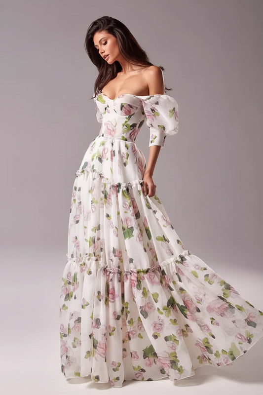 off Shoulder Heart Shaped Tube Top Boning Corset Waist Slimming Dress