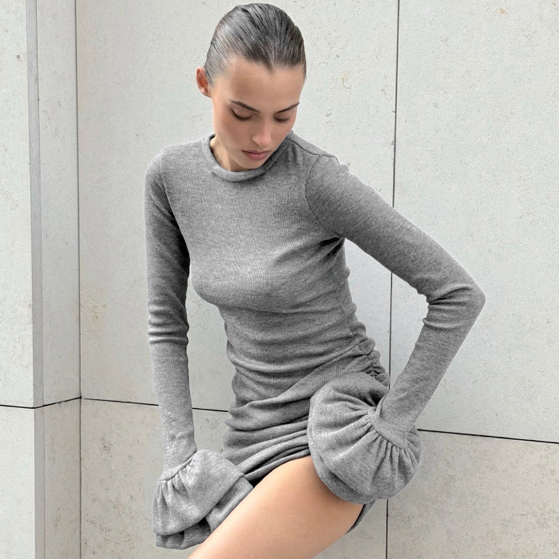 Speaker Double Layer Lace Long Sleeved Slim Fit