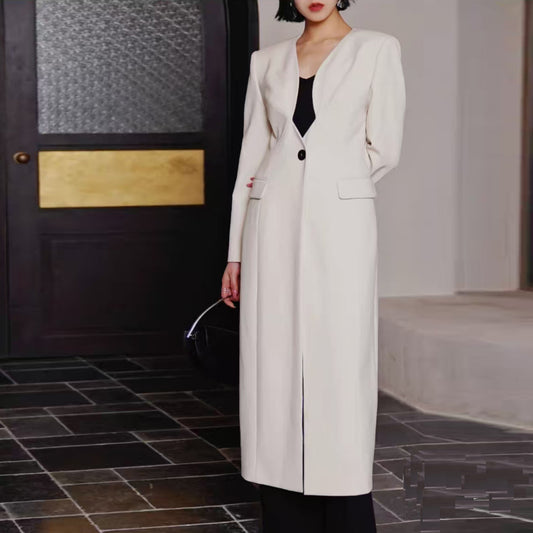 Early Spring French Romantic Light Luxury Long Trench Coat Coat Women