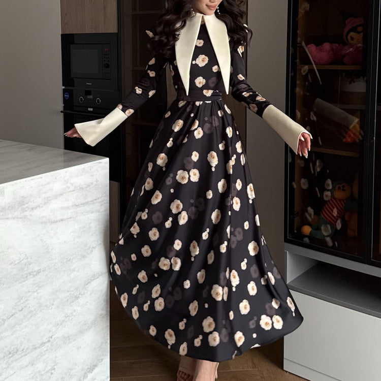 Satin Long Sleeve Maxi Dress