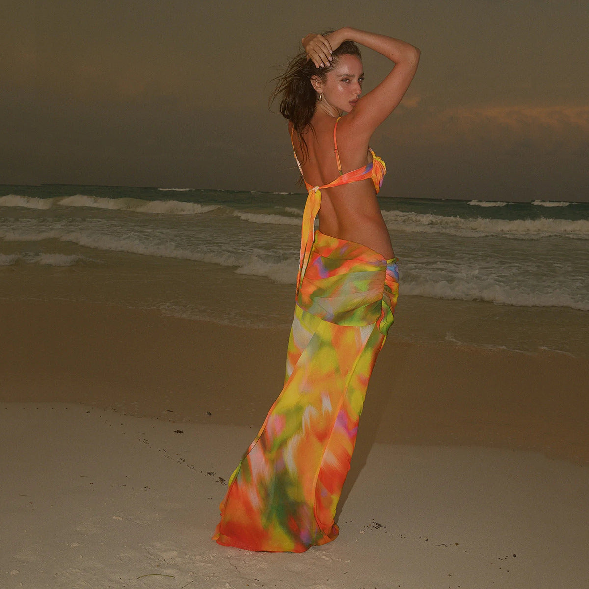 Bikini Bikini  Swimsuit Swimsuit Printed Beach Dress Maxidress