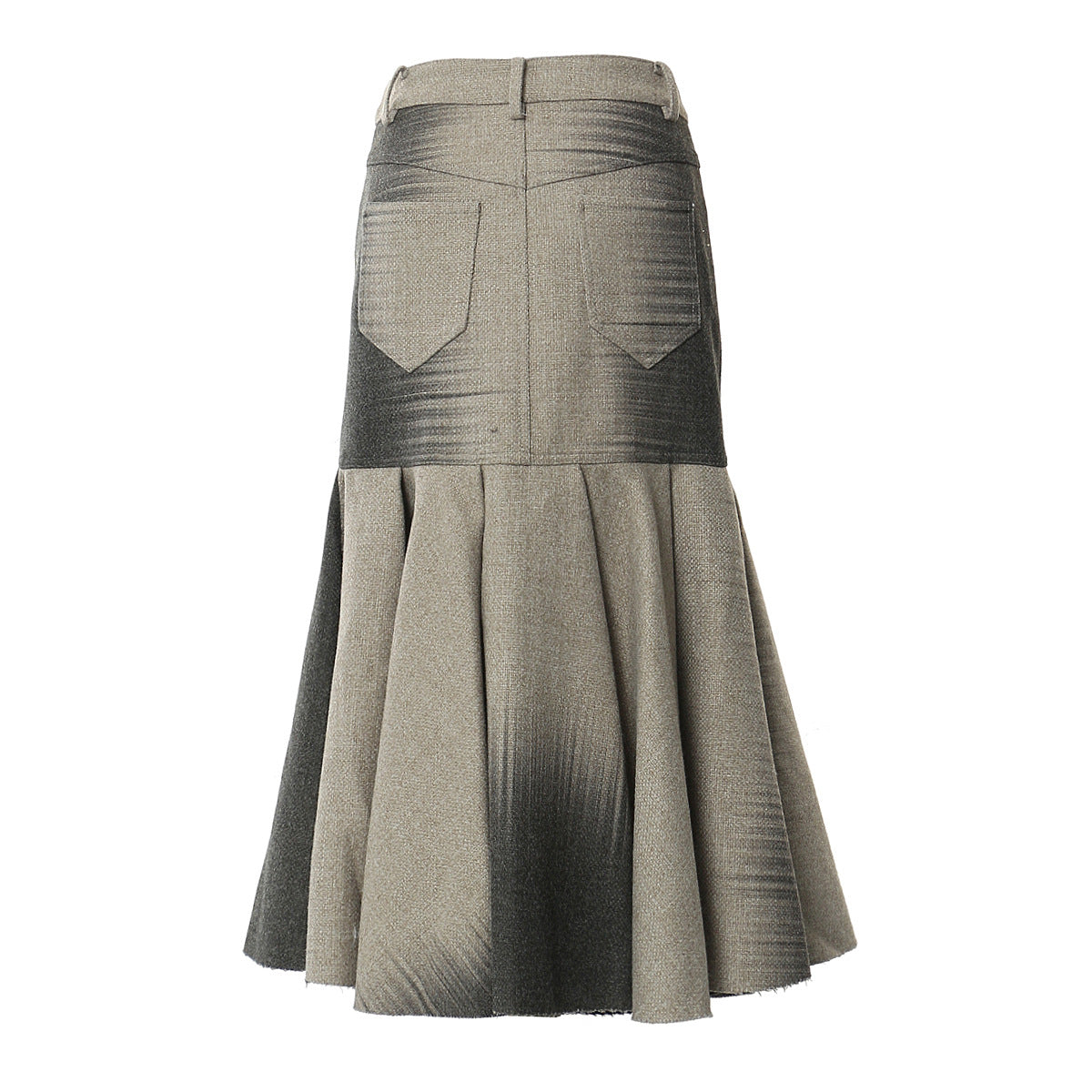 Autumn Winter Positioning Printing Personalized Woolen Slim Fishtail Skirt