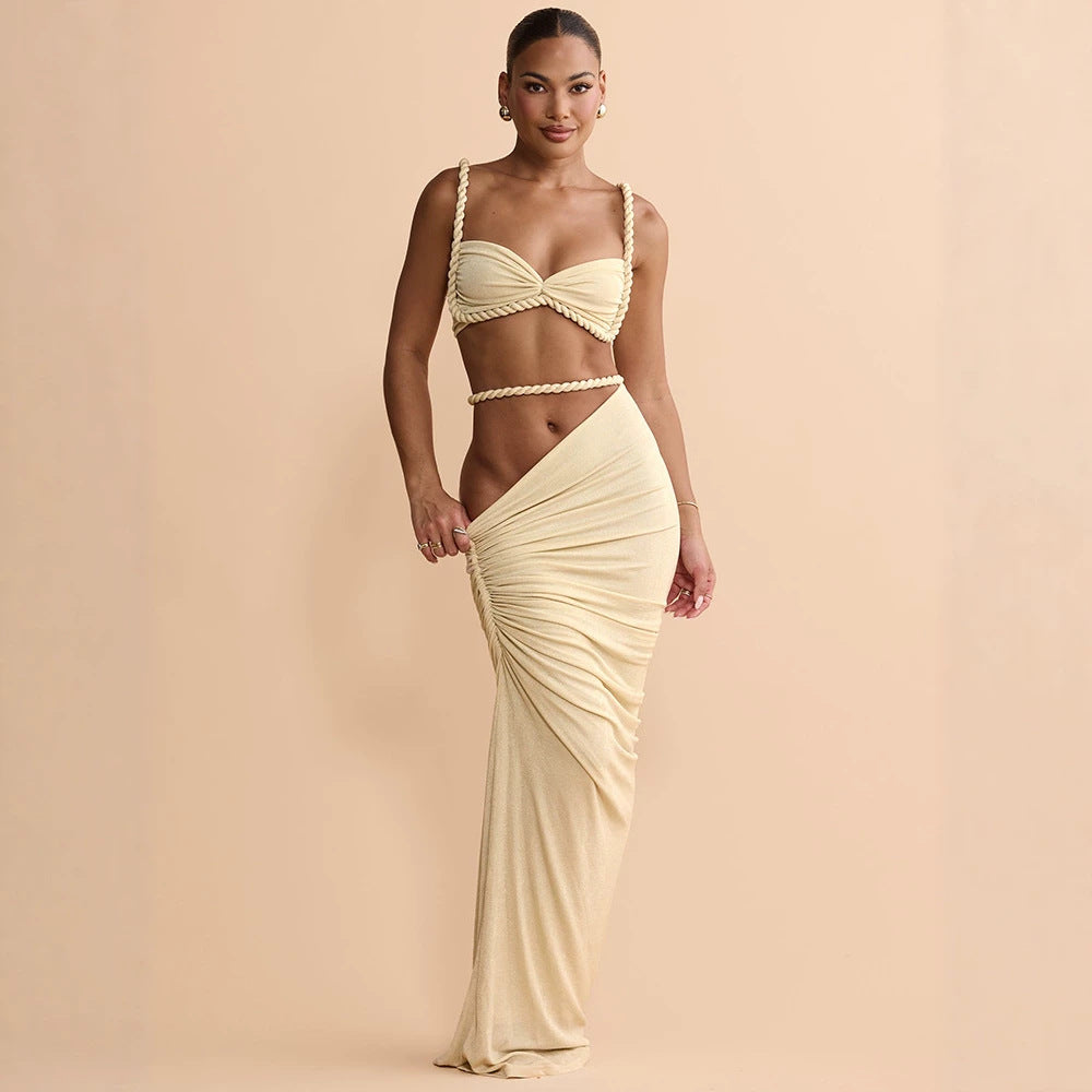 Hemp Rope Twisted String Strap Tube Top Side