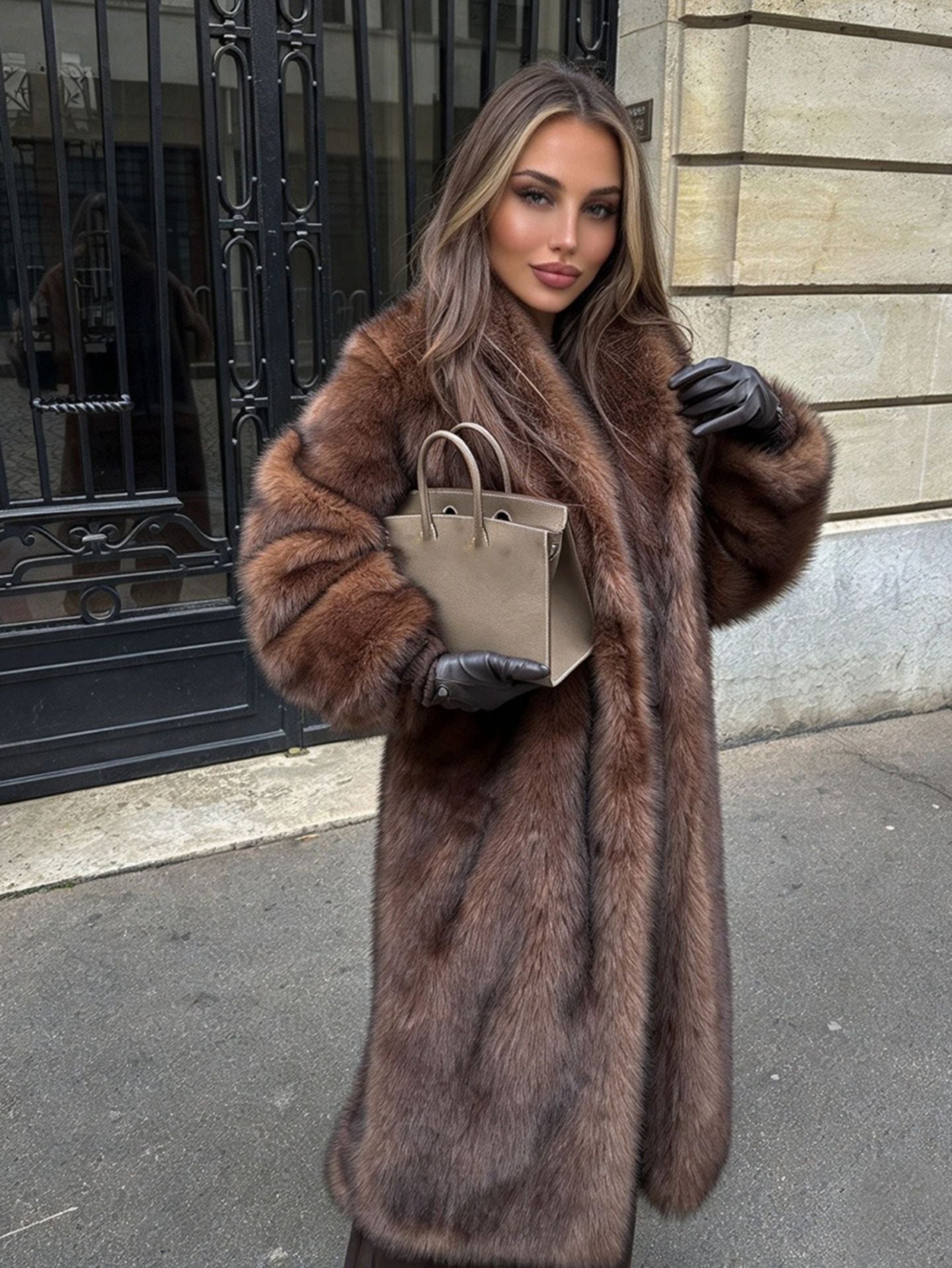 Brown with black