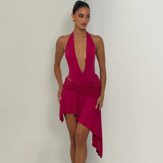 Holiday Seaside Girl Cropped Outfit Twist Design Deep