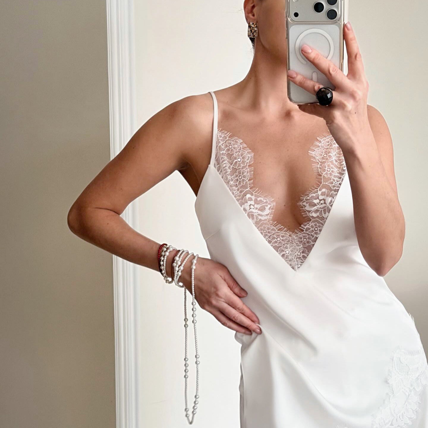 V neck Lace Patchwork Slit Waist Trimming Spaghetti Straps Small Vest