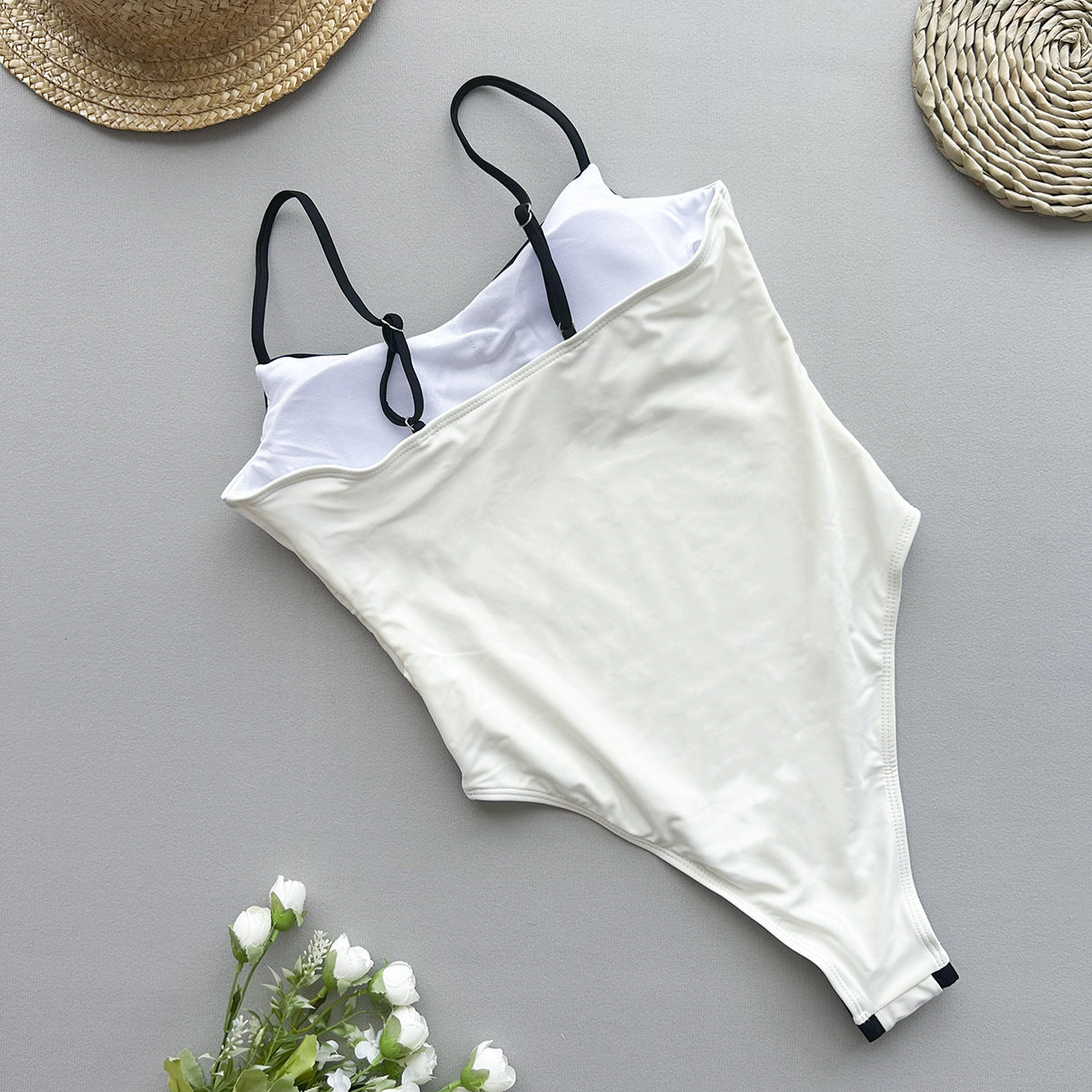 One Piece Swimsuit Bikini Lady Sexy Stitching Swimwear Bikini