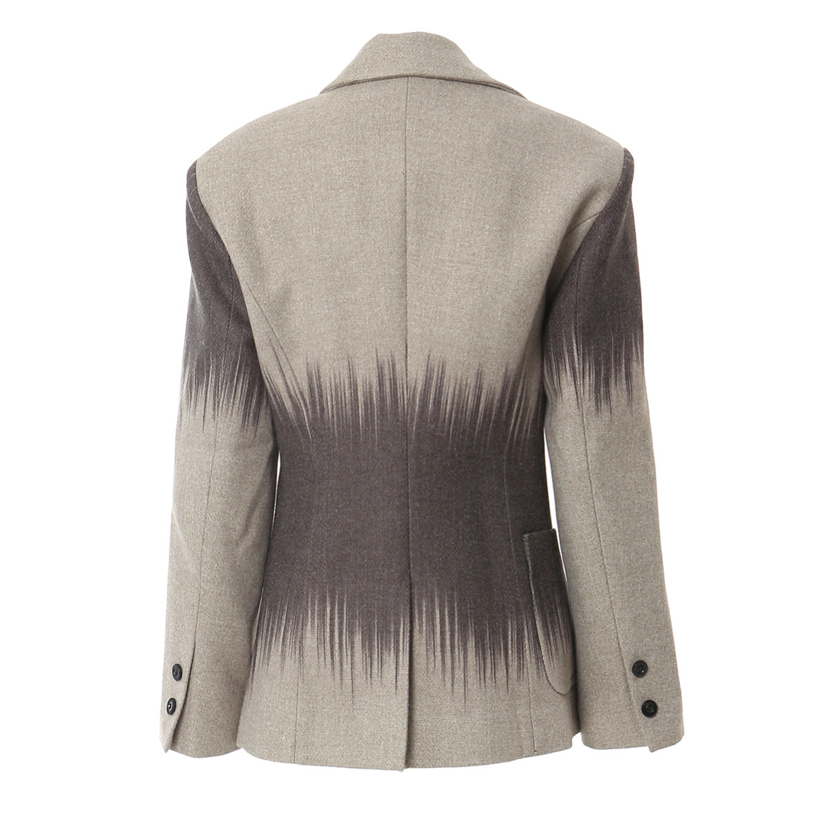British Several Printing Personality Cutting Slim Fit Woolen Coat