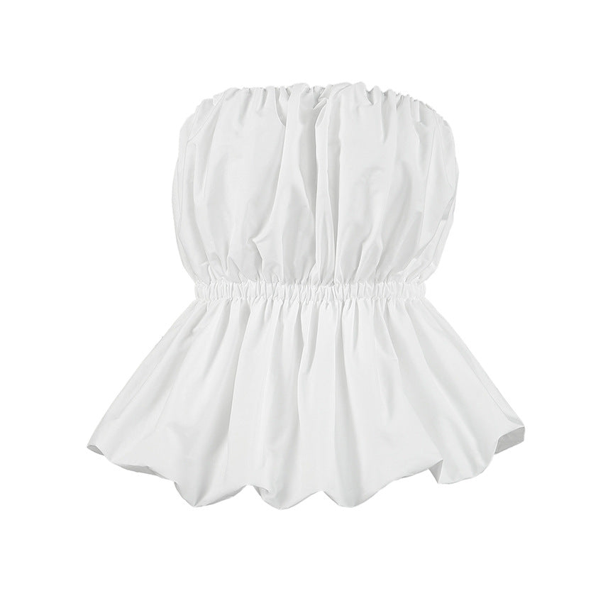 Sexy Tube Top Graceful Personality Waist Balloon Top