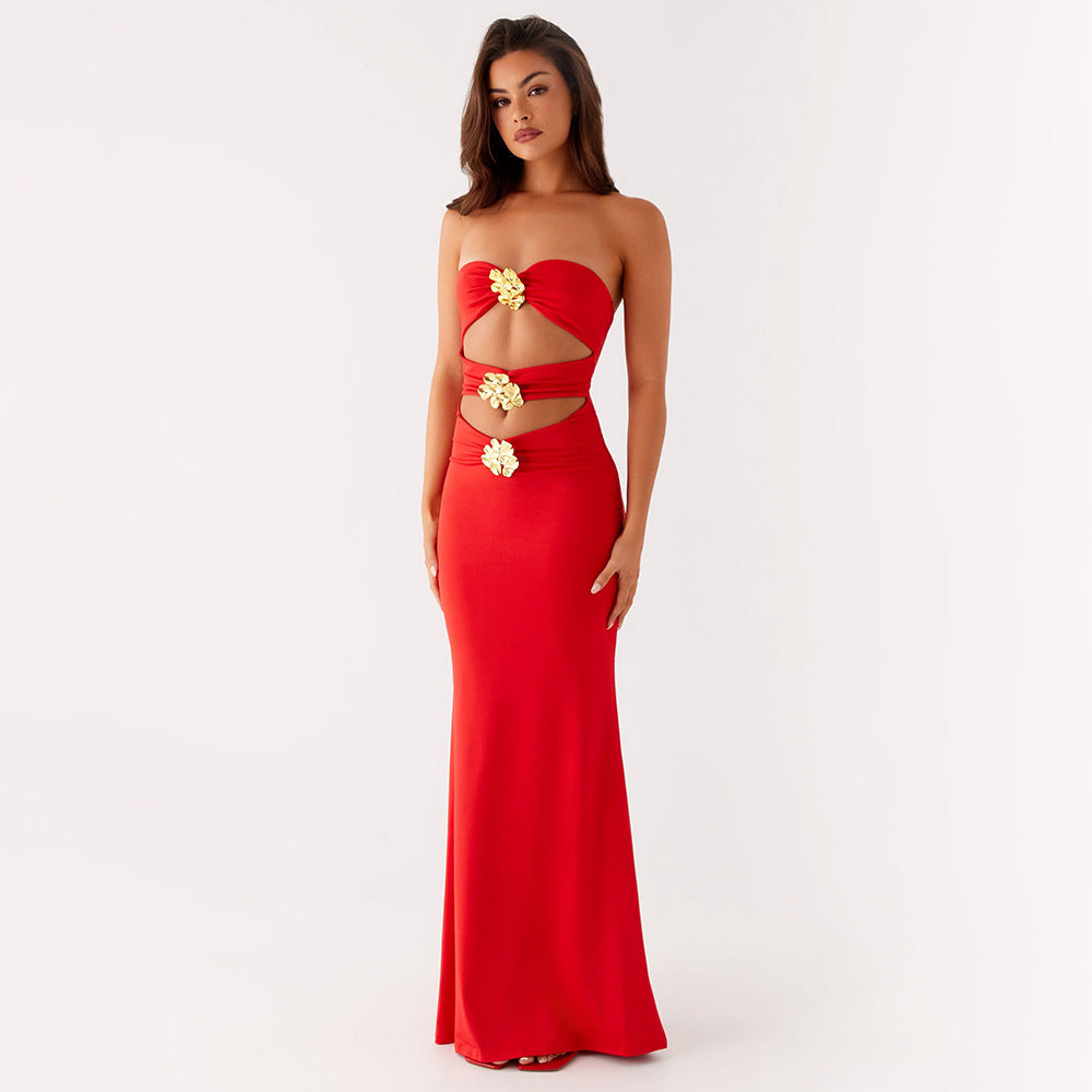 Floral Cutout Maxi Dress