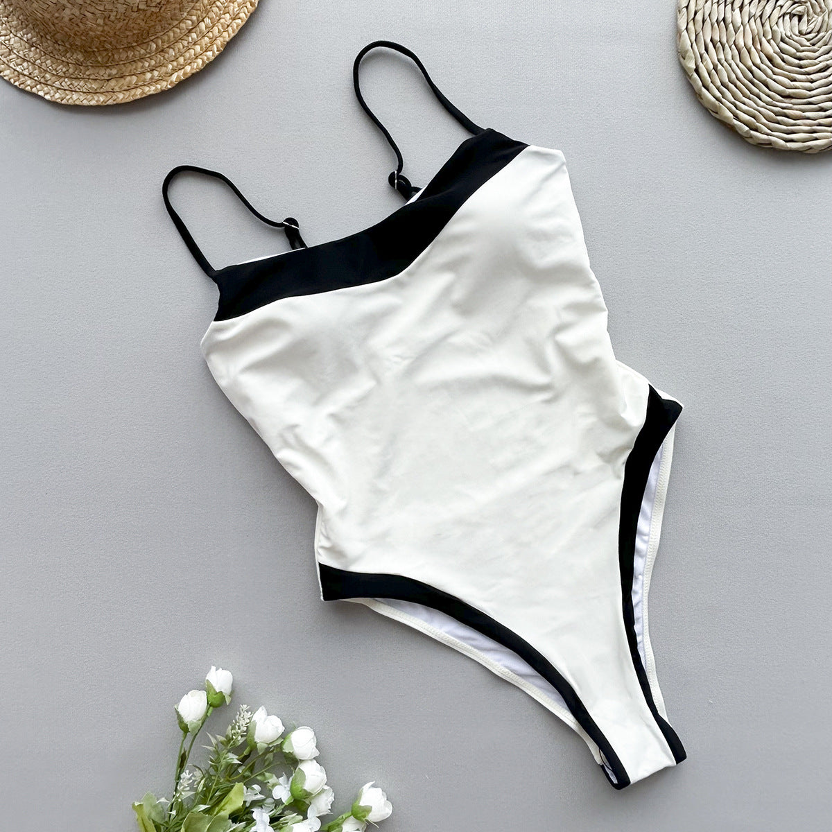 One Piece Swimsuit Bikini Lady Sexy Stitching Swimwear Bikini