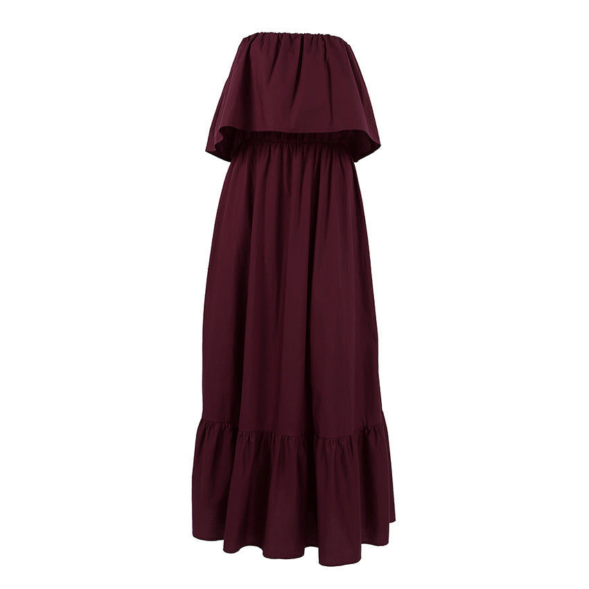 Ruffled Tube Top Elegant Dress