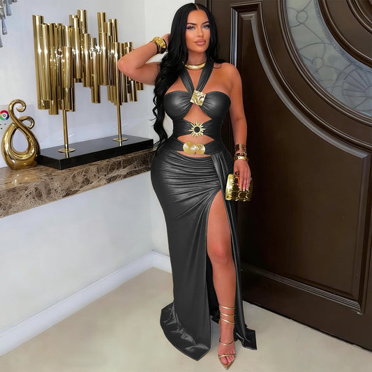 Sexy Lacing Backless Sheath Dress