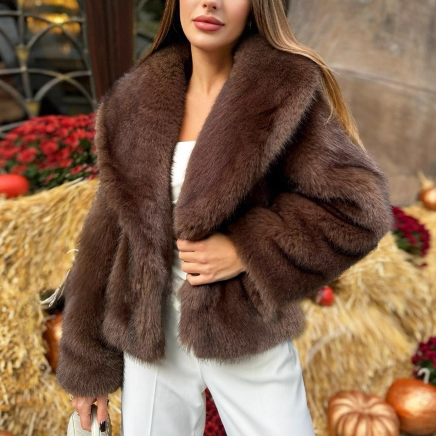 Faux Fur Thickened Coat Plush Warm