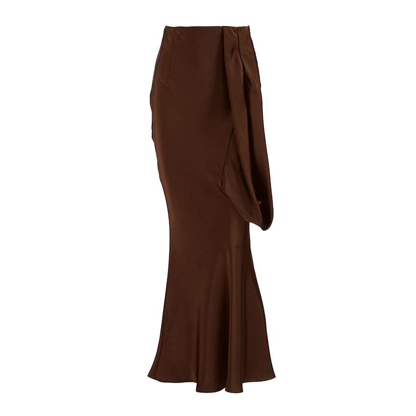 Hollow Out Cutout out Irregular High Waist Slim Fit Sexy Skirt Fishtail Skirt