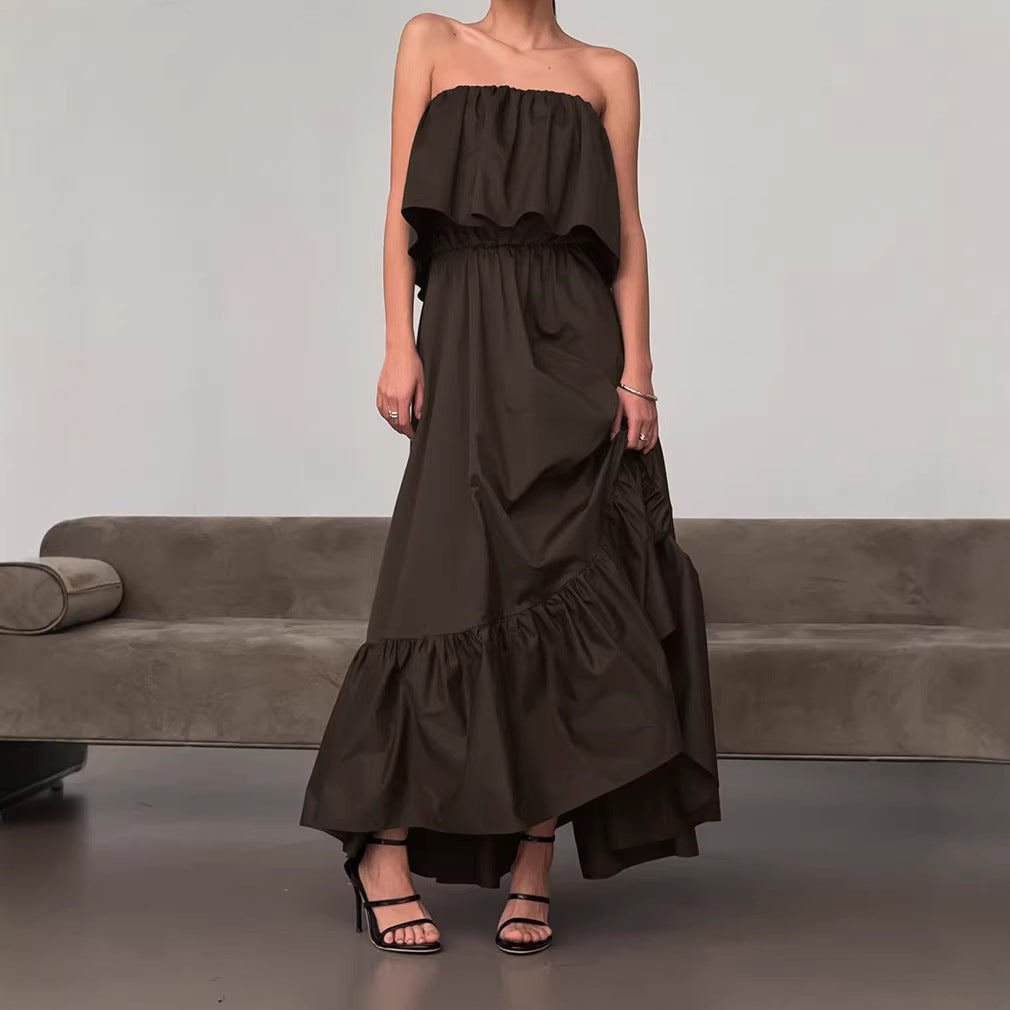 Ruffled Tube Top Elegant Dress