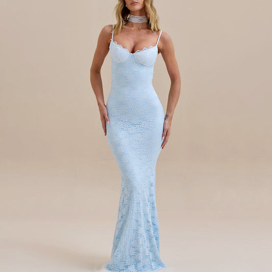Backless Lace Sheath Dress