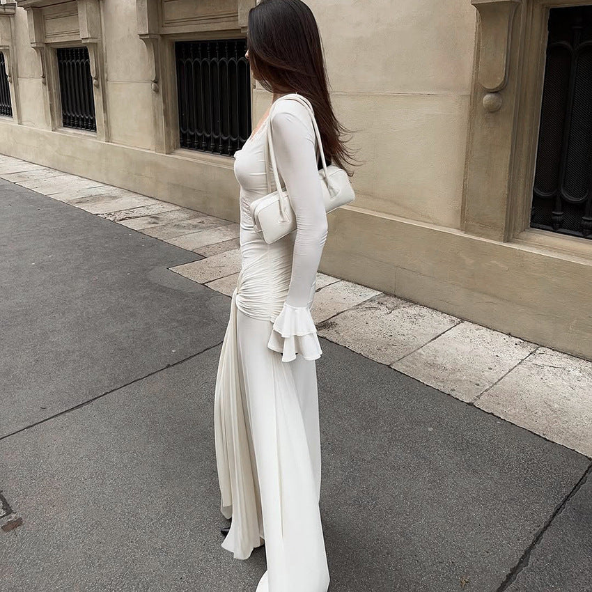 Lace Stitching Slim Fit Maxi Dress