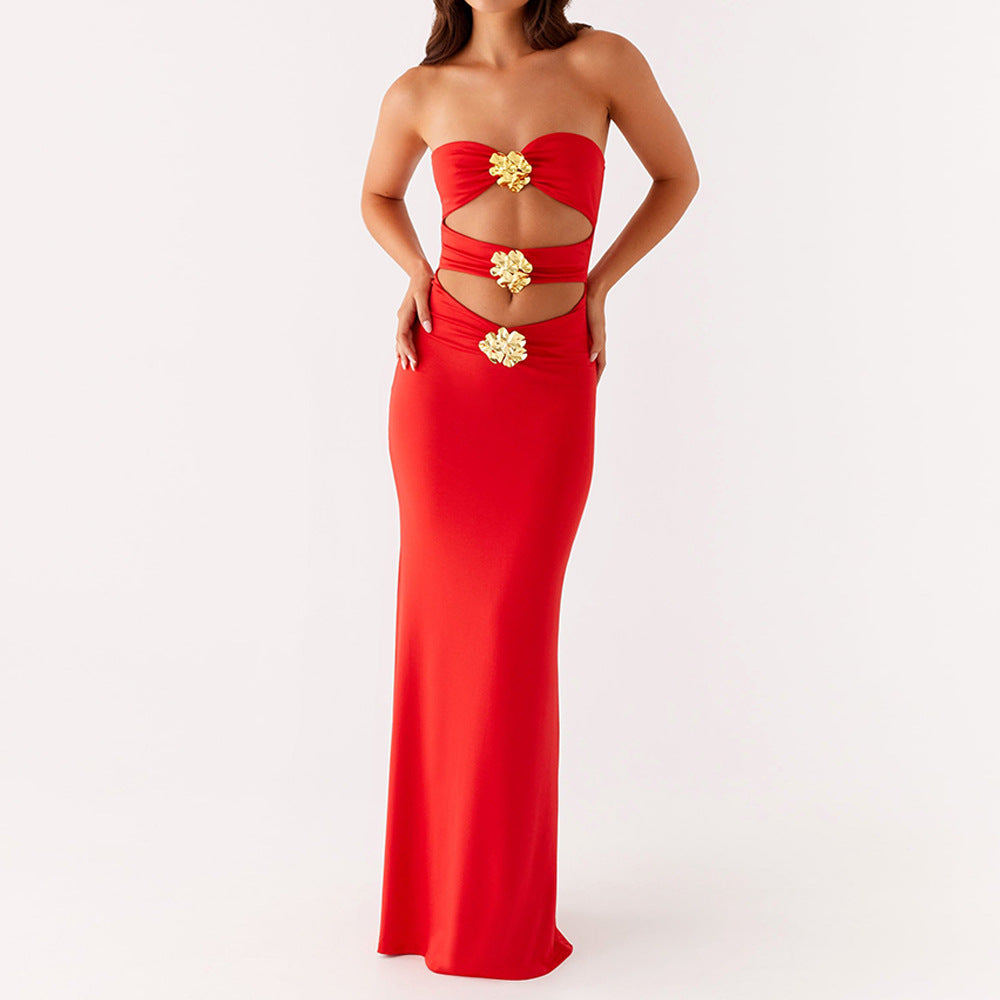 Floral Cutout Maxi Dress