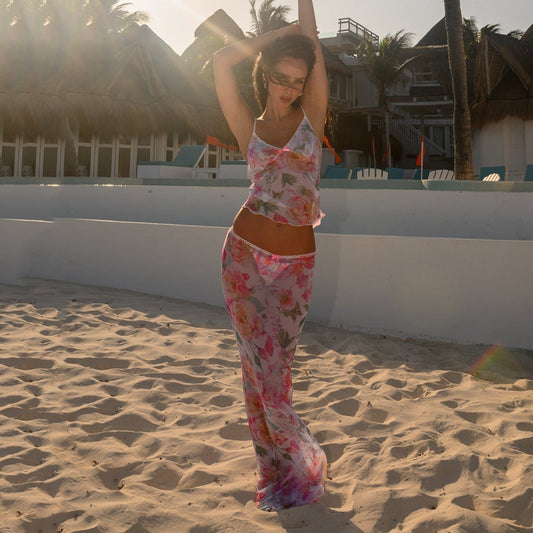 Beach Dress Bikini Sexy Bikini Floral Gauzy Swimsuit