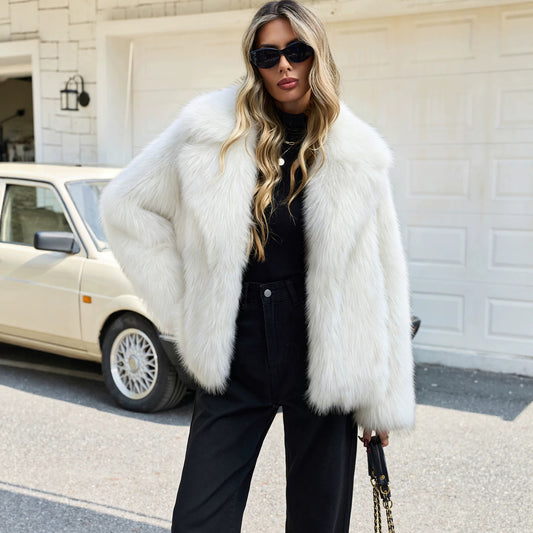 Collar Thickened Faux Fur Plush Artificial Fur