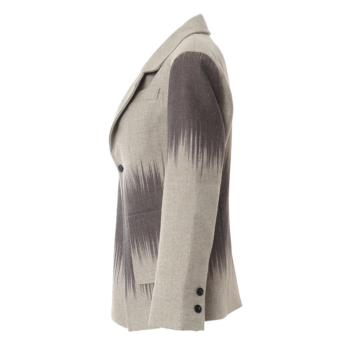 British Several Printing Personality Cutting Slim Fit Woolen Coat