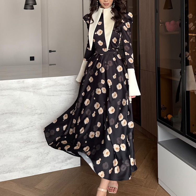 Satin Long Sleeve Maxi Dress