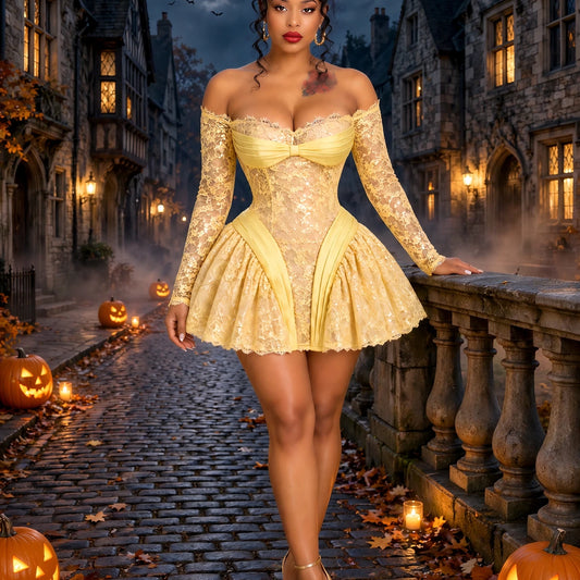 The Lemon Lace Corset Mini